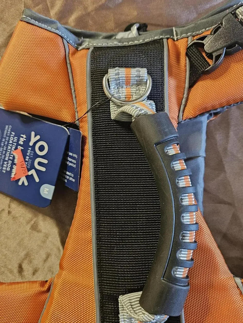 YOUly Ultimate Dog Flotation Vest Size M Orange Gray